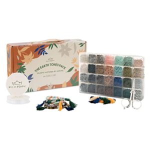 clay beads bracelet making kit by box-o-beads, 6000 pcs polymer clay heishi beads for bracelet & jewelry making, diy bracelet making kit for kids & teens ages 8-12, 24 earth tone colors, 6mm beads