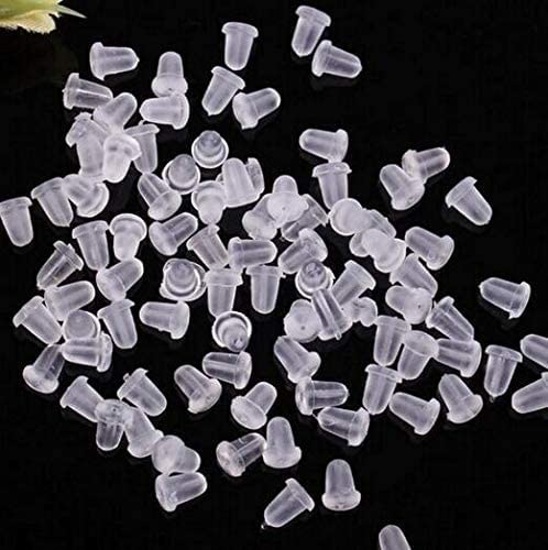 Earring Backs,Rubber Earring Backs for Studs/Droopy Ears,Earring Backs Rubber Plastic Earring Backs Flat Earring Backs Clear Earring Backs Earring Backings Earring Backs for Heavy Earring(100)