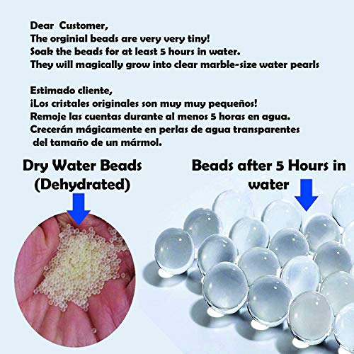 SooperBeads 20,000 Vase Filler Beads Gems Water Growing Crystal Clear Translucent Gel Pearls For Vases, Wedding Centerpiece, Floral Decoration, Plants, Kids Sensory Play Water table activities (Clear)