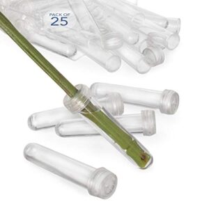 royal imports floral water tubes/vials for flower arrangements, clear – 3″ (1/2″ opening) – standard – 25/pack – w/caps