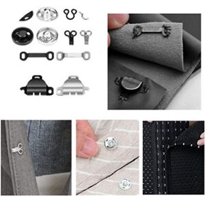 FASHIONTOAD 50 Pairs 3 Styles Skirt Hooks and Eyes Sewing Hook, Sewing Snaps Clothing Fixing Tools with Metal Snaps Buttons Fasteners Press Studs for Trousers Skirt Dress Sewing and Crafting