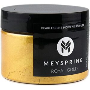 meyspring royal gold mica powder for epoxy resin – kintsugi gold – epoxy resin pigment – great resin color for kintsugi repair kit and metallic epoxy – resin art supplies – cosmetic grade mica powder