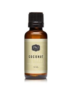 p&j trading coconut fragrance oil for candle making, soap making, slime, diffusers, home, and crafts – 30ml