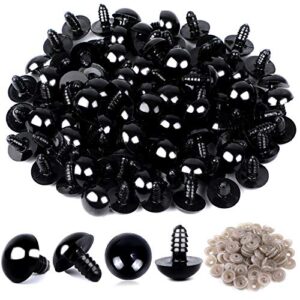 120pcs plastic safety crochet eyes bulk with 120pcs washers for crochet crafts (0.24inch/6mm)