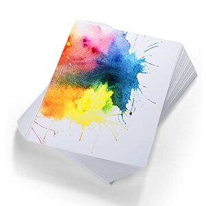 tecunite 60 sheets watercolor paper white cold press paper pack for kid child watercolor drawing student artist (5 x 7 inch)