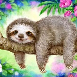 Diamond Painting Kits for Adults,5D Sloth Diamond Art Kit,Diamond Painting Kit Full Drill Round for Gift,Wall Decor,Relaxing(12x16)