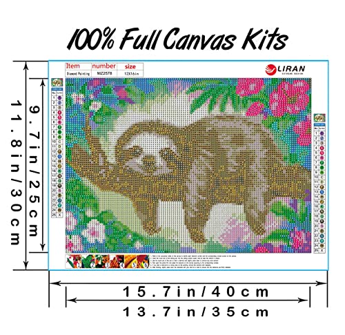 Diamond Painting Kits for Adults,5D Sloth Diamond Art Kit,Diamond Painting Kit Full Drill Round for Gift,Wall Decor,Relaxing(12x16)