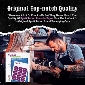 Spirit Tattoo Transfer Paper - A4-Size Stencil Paper for Tattooing - Certified Vegan and Easy Transfer Tattooing Transfer Paper with Vegetable Wax and High-Visibility Purple Dye (25 Count)