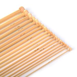 LIHAO 36 PCS Bamboo Knitting Needles Set (18 Sizes From 2.0mm to 10.0mm)