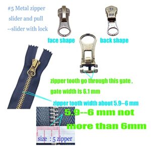 Zipper Pull 12 Pcs, Replacement Zipper Slider,Zipper Repair Kit #5, Fix Zipper Repair Kit for Repairing Coats ,Jackets , Metal Plastic and Nylon Coil Zippers.