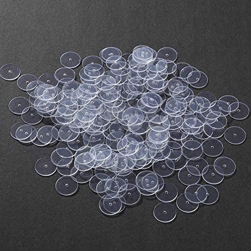 WILLBOND Clear Disc Pads to Stabilize Earrings, Plastic Discs for Earring Backs (200)