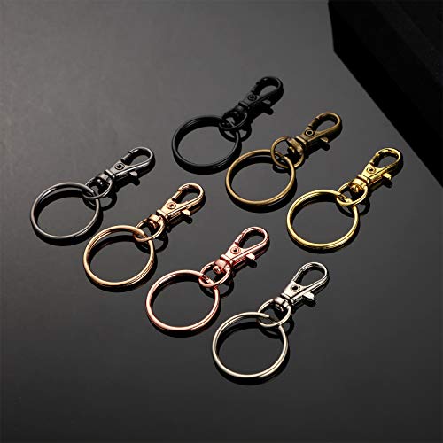 100 Pieces Swivel Clasps Set 50 Piece Lanyard Snap Hooks with 50 Piece Key Chain Rings, Lobster Clasp Keychain Hooks Key Chain Clip Hooks Lobster Claw Clasps for Keychain Jewelry DIY (Multicolored)