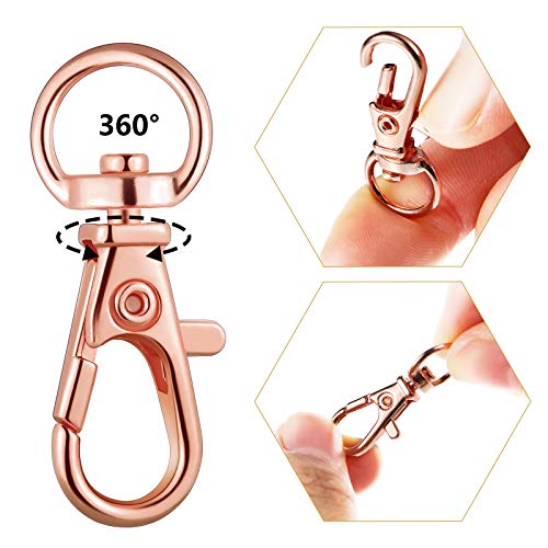 100 Pieces Swivel Clasps Set 50 Piece Lanyard Snap Hooks with 50 Piece Key Chain Rings, Lobster Clasp Keychain Hooks Key Chain Clip Hooks Lobster Claw Clasps for Keychain Jewelry DIY (Multicolored)