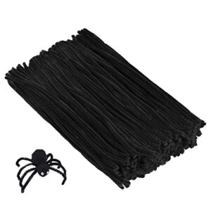 cuttte pipe cleaners craft supplies – 300pcs black pipe cleaners chenille stems for craft kids diy art supplies (6 mm x 12 inch)