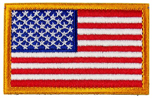 Tactical Patches of USA US American Flag, with Hook and Loop for Backpacks Caps Hats Jackets Pants, Military Army Uniform Emblems, Size 3x2 Inches