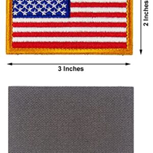 Tactical Patches of USA US American Flag, with Hook and Loop for Backpacks Caps Hats Jackets Pants, Military Army Uniform Emblems, Size 3x2 Inches