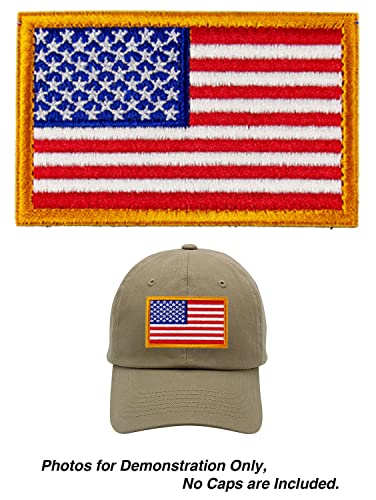 Tactical Patches of USA US American Flag, with Hook and Loop for Backpacks Caps Hats Jackets Pants, Military Army Uniform Emblems, Size 3x2 Inches