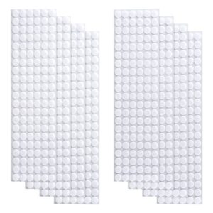 self adhesive dots, 1000pcs(500 pair set) 0.59 inch / 15mm diameter hook and loop dots tape, 15mm nylon sticky back coins, suitable for classroom, office, home, white