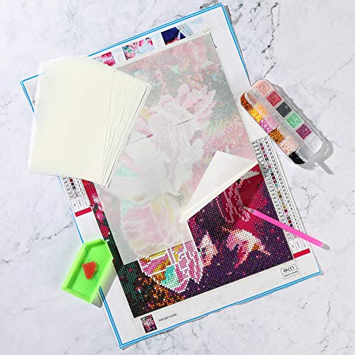 Diamond Painting Release Paper 16 x 12 cm and 15 x 10 cm Diamond Art Paper Covering Double-Sided Non-Stick Replacement Cover Sheets 5D Diamond Painting Accessories and Tool for Adult Kid (100 Pieces)