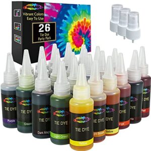 mosaiz tie dye kit of 26 colors, spray tie dye for creative activities and diy for kids and adults, fabric dyeing set, fun summer activity outdoor