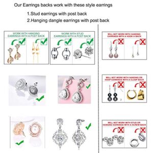 3 Pairs Earring Lifters,8MM Hypoallergenic Earring Backs for Droopy Ears,Adjustable Crown Earring Backs for Heavy Earring (8MM 2silver +1gold)