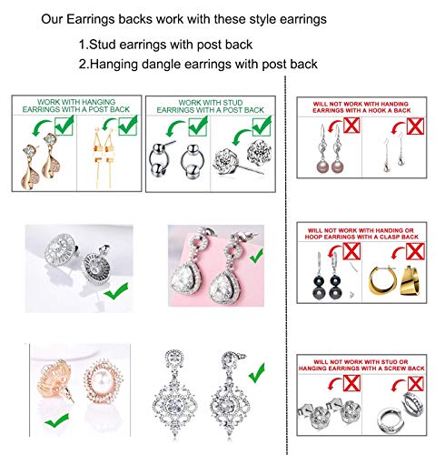 3 Pairs Earring Lifters,8MM Hypoallergenic Earring Backs for Droopy Ears,Adjustable Crown Earring Backs for Heavy Earring (8MM 2silver +1gold)