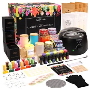 saeuyvb candle making kit – candle making kit for adult – candle making kit with hot plate – full set candle making supplies – diy starter soy candle making kit – perfect as home decorations