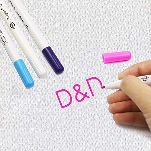 D&D Fabric Marking Pens, 4 Color Water Soluble Ink for Quilting, Dressmaking, Sewing Marking & Tracing Tools (4-Pack)