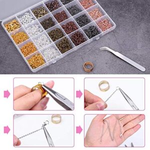 Jump Rings for Jewelry Making, Cridoz 2340Pcs Open Jump Rings and Lobster Clasps Jewelry Making Supplies Kit for Necklace and Jewelry Repair