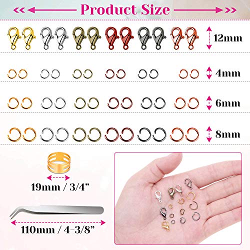 Jump Rings for Jewelry Making, Cridoz 2340Pcs Open Jump Rings and Lobster Clasps Jewelry Making Supplies Kit for Necklace and Jewelry Repair