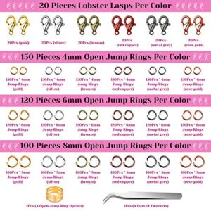 Jump Rings for Jewelry Making, Cridoz 2340Pcs Open Jump Rings and Lobster Clasps Jewelry Making Supplies Kit for Necklace and Jewelry Repair