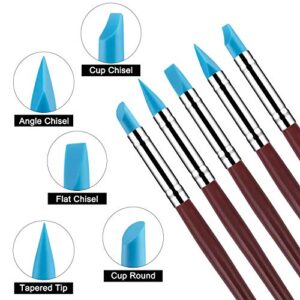 10Pcs Silicone Clay Sculpting Tool, Modeling Dotting Tool& Pottery Craft use for DIY Handicraft