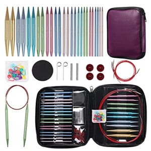 ruidi 13 pairs of interchangeable circular knitting needles set