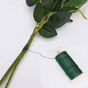 Livder 3 Pack 114 Yards 22 Gauge Green Flexible Paddle Wire for Crafts, Christmas Wreaths Tree, Garland and Floral Flower Arrangements