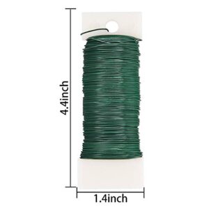 Livder 3 Pack 114 Yards 22 Gauge Green Flexible Paddle Wire for Crafts, Christmas Wreaths Tree, Garland and Floral Flower Arrangements