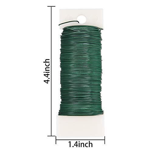 Livder 3 Pack 114 Yards 22 Gauge Green Flexible Paddle Wire for Crafts, Christmas Wreaths Tree, Garland and Floral Flower Arrangements