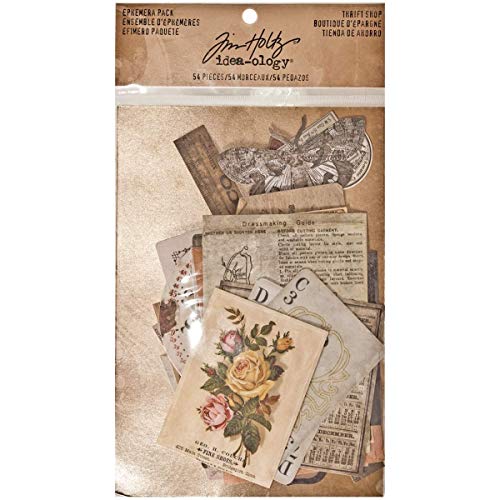 Tim Holtz Idea-ology Thrift Shop Ephemera Pack, 54 Count