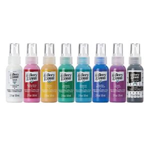 gallery glass jewel tones promoggjl22 stained kit, 8 piece glass paint set for diy arts and crafts, perfect for beginners and artists