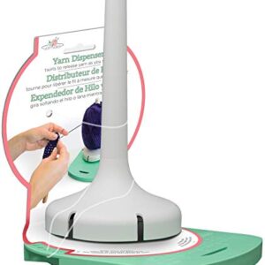 Yarn Dispenser by Yarn Valet – Non-Slip Base with Built-in Holder for Markers, Pattern and 4” Gauge Ruler