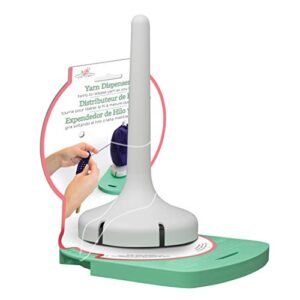 Yarn Dispenser by Yarn Valet – Non-Slip Base with Built-in Holder for Markers, Pattern and 4” Gauge Ruler