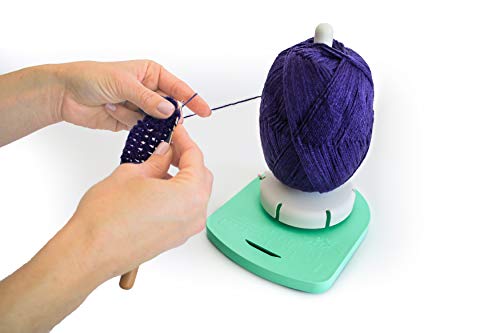 Yarn Dispenser by Yarn Valet – Non-Slip Base with Built-in Holder for Markers, Pattern and 4” Gauge Ruler