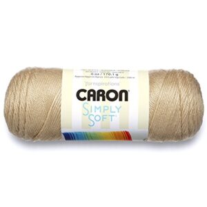 caron simply soft solids yarn (4) medium gauge 100% acrylic – 6 oz – bone- machine wash & dry (h970039703)