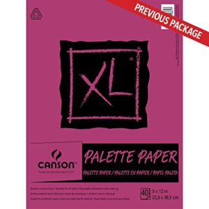 Canson Foundation Disposable Palette Pad, Coated Paper, Fold Over, 9 x 12 Inch, 40 Sheets, 9" x 12", Pink