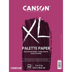 canson foundation disposable palette pad, coated paper, fold over, 9 x 12 inch, 40 sheets, 9″ x 12″, pink