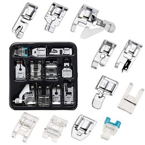 Presser Feet Set 11Pcs Snap On Sewing Machine Foot for Brother Singer Janome Babylock Kenmore Low Shank Sewing Machine Use