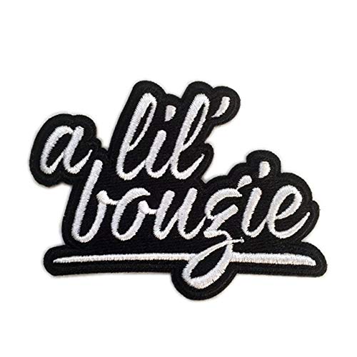 Black and White A Lil' Bougie Decorative Iron-On Patch (3 inches)
