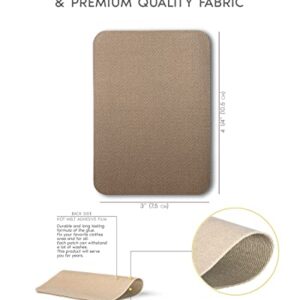 ZEFFFKA Premium Quality Fabric Iron-on Patches Inside & Outside Strongest Glue 100% Cotton Shades of Brown Beige Khaki Repair Decorating Kit 12 Pieces Size 3" by 4-1/4" (7.5 cm x 10.5 cm)