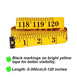 SumVibe 120 Inches/300cm Soft Tape Measure, Pocket Measuring Tape for Sewing Tailor Cloth Body Measurement, Yellow 2-Pack