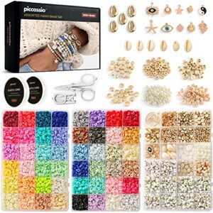 10500+ pcs clay beads for bracelets making kit – heishi beads kit for jewelry making – polymer clay beads bracelet making kit for girls and adults – clay bead kit – preppy bracelet maker kit