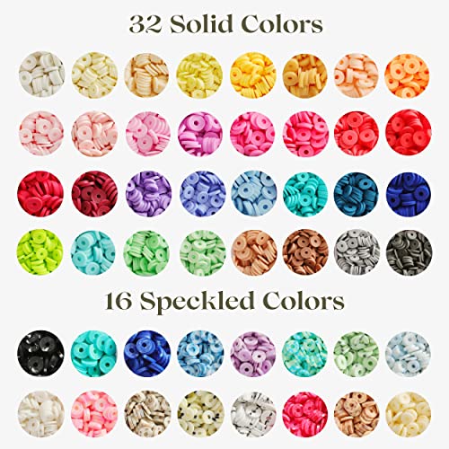 10500+ pcs Clay Beads for Bracelets Making Kit - Heishi Beads Kit for Jewelry Making - Polymer Clay Beads Bracelet Making Kit for Girls and Adults - Clay Bead Kit - Preppy Bracelet Maker Kit